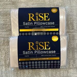 Set of Two King Size Satin Pillowcases